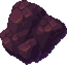 Pixel-art asteroid.