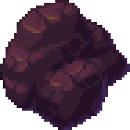 Pixel-art asteroid.