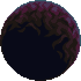Pixel-art planet, first layer.